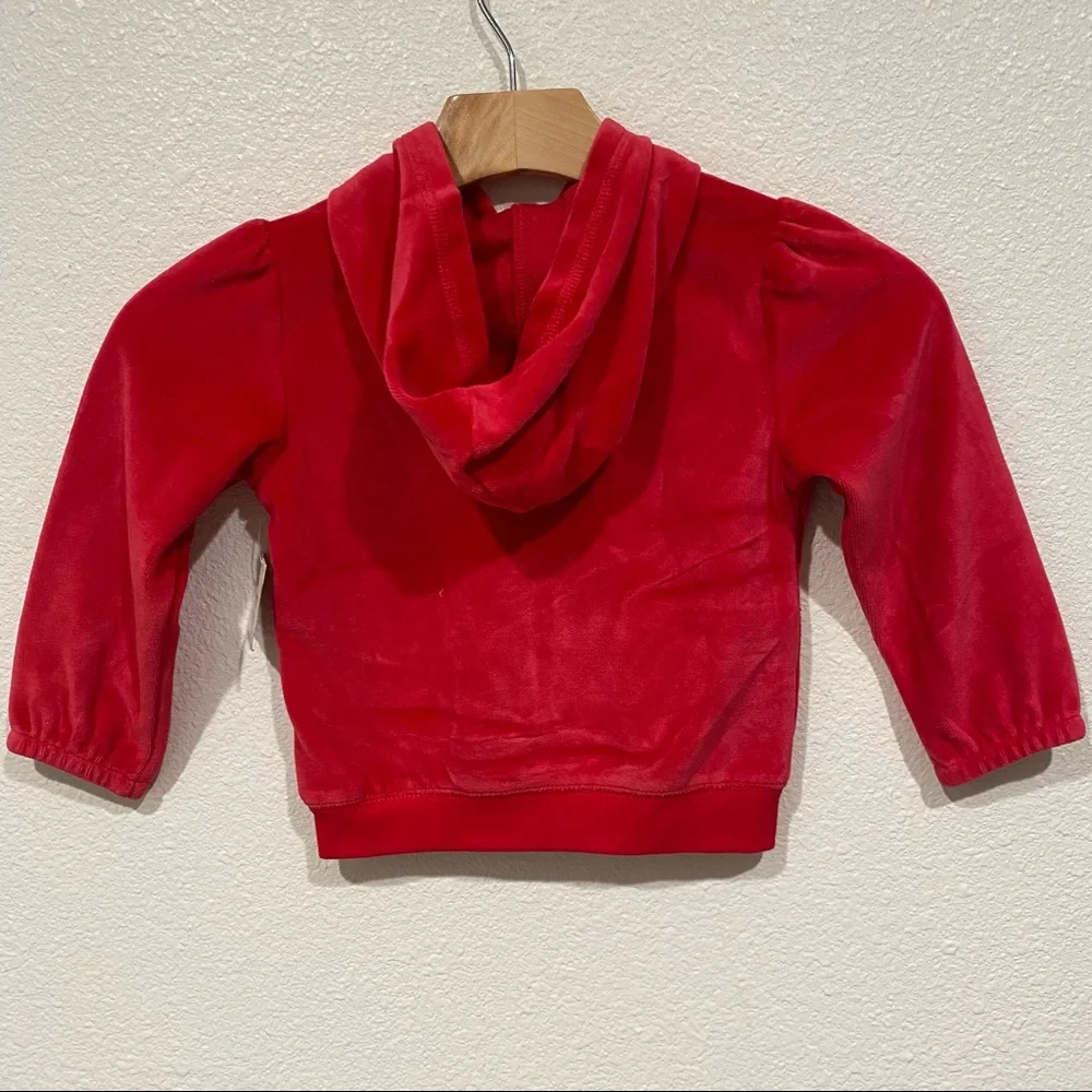 NWT Kids Toughskins Girls Red Fleece Full Zip Jacket Christmas Holiday 2T